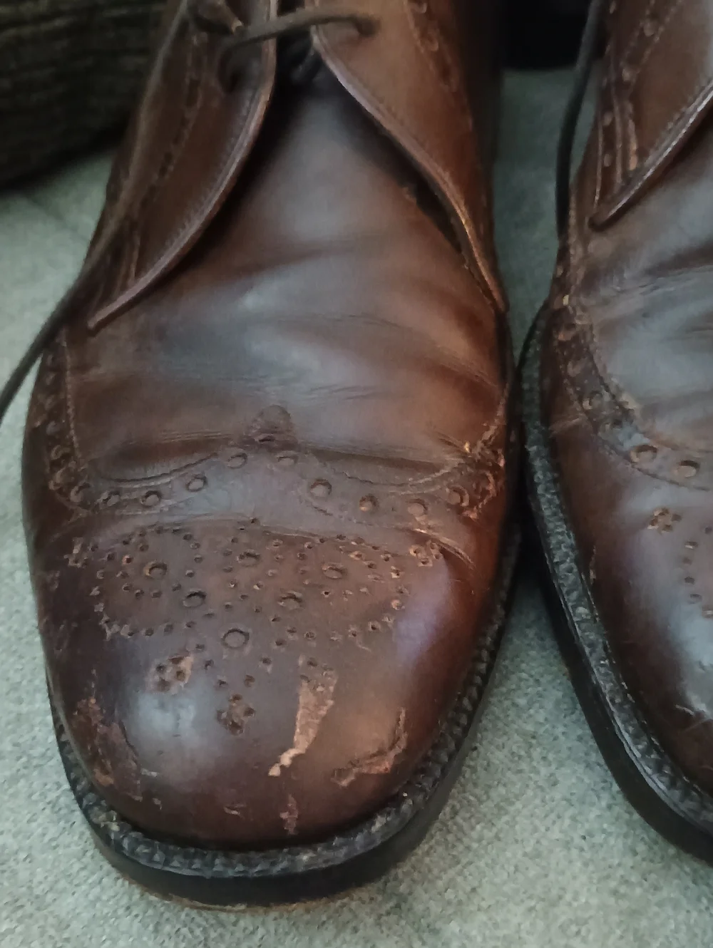 Men's Brown Leather Wingtip Dress Shoes (264) Size 12